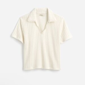 Madewell Crochet-Knit V-Neck Sweater Tee